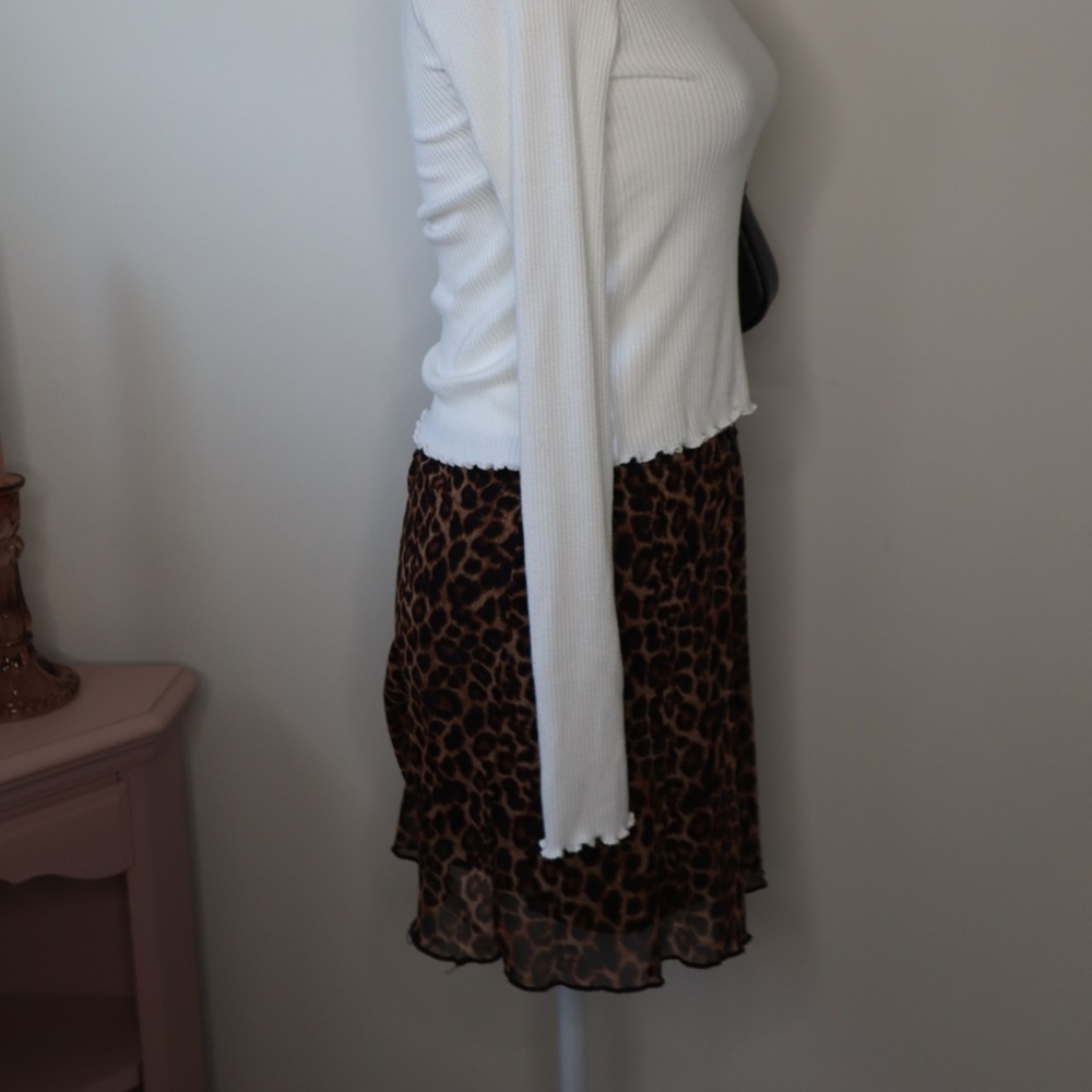 See You on Monday Cheetah Mesh Lined Skirt LARGE - Picture 4 of 7